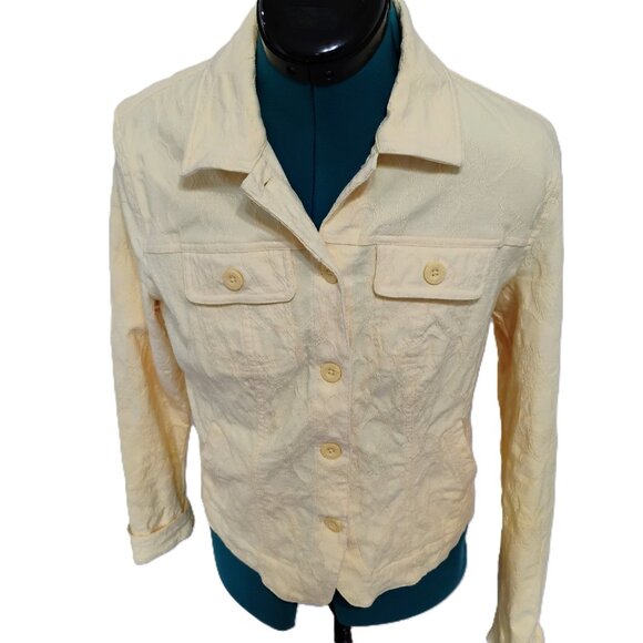 Woman's Croft and Barrow Jacket Yellow Embroidered Small - Picture 2 of 11